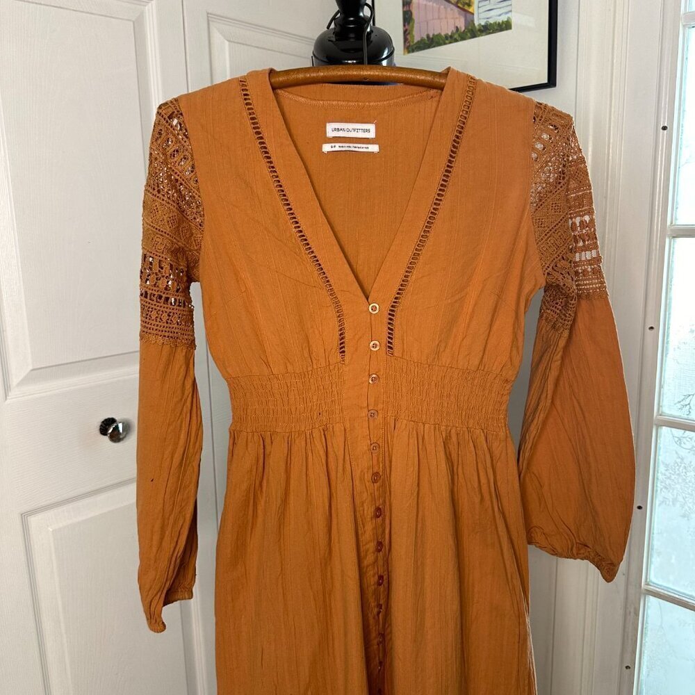 Urban Outfitters UO Clay Prairie Bohemian Kian Long Sleeve Dress Size Small - Picture 3 of 6